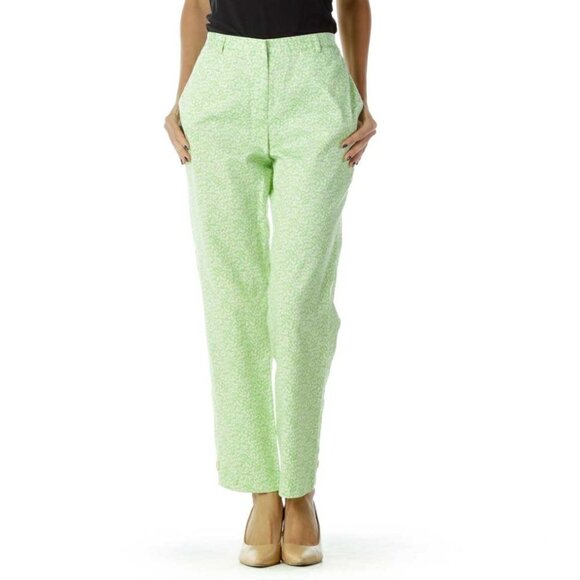J. Crew Pants - J.Crew Green White Floral Pants